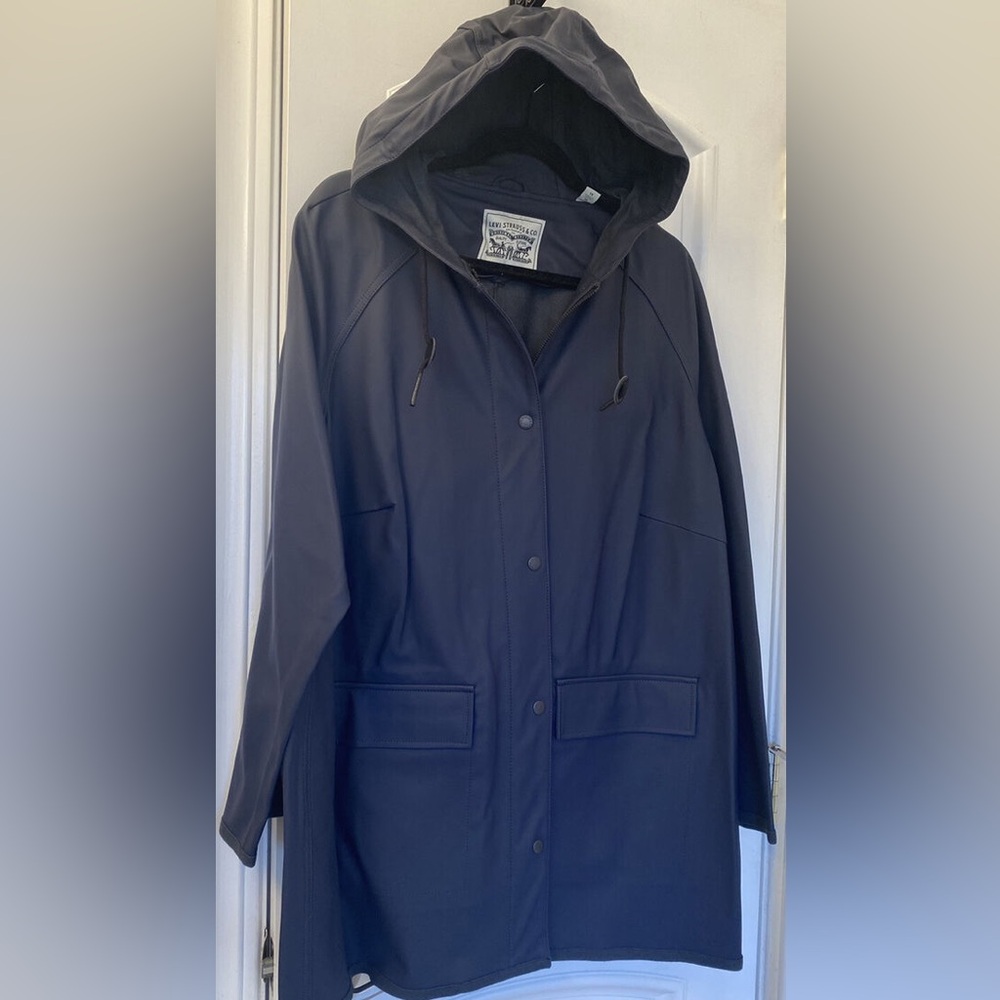 Levi’s Rubberized Rain Coat, Navy Blue